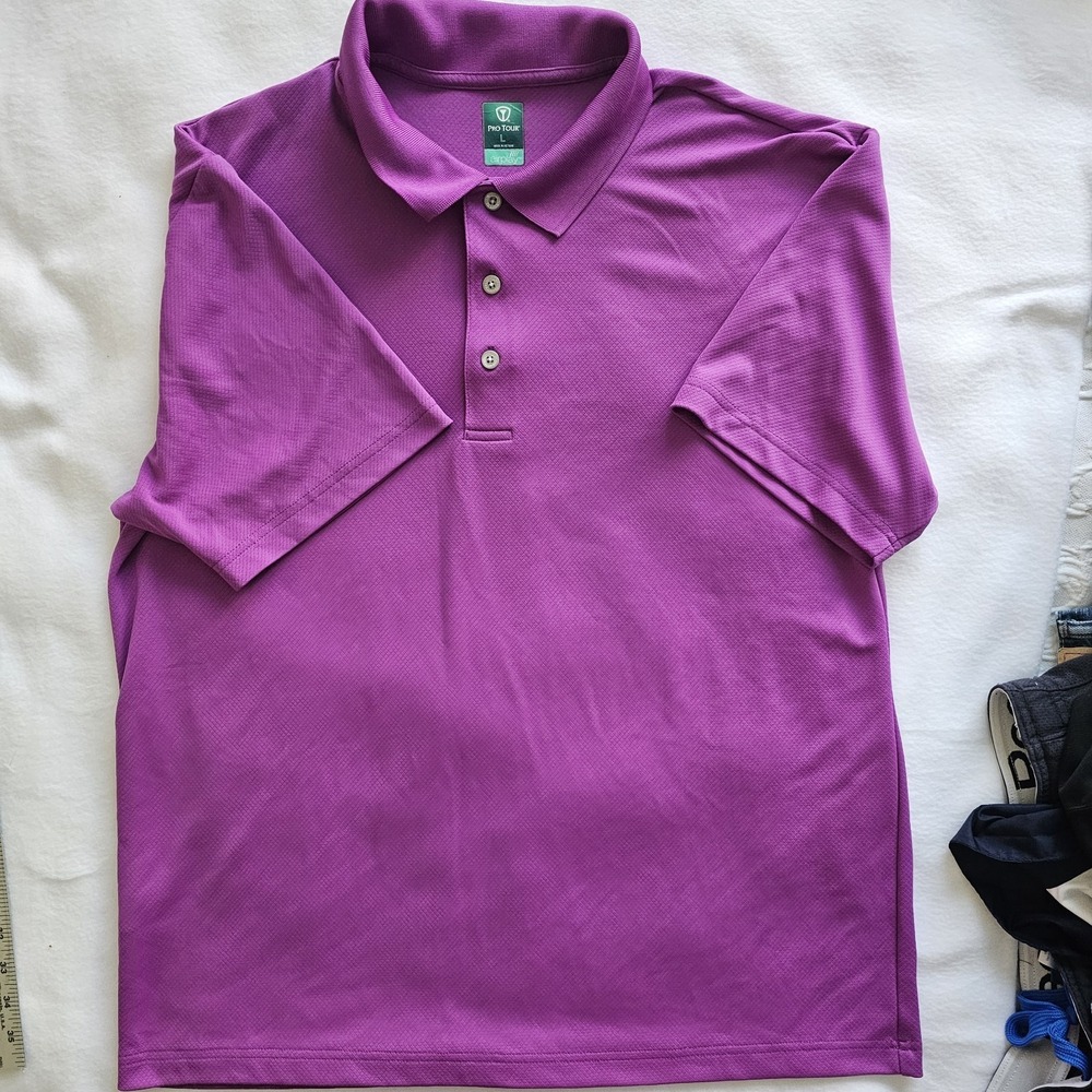 Pro‎ Tour MensFuschia Golf/ Activewear Polo Shirt-Size L-Excellent Condition
